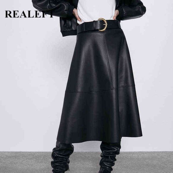 realeft autumn winter pu-leather mi-long skirt with belt high waist vintage a-line skirt chic mid-calf umbrella skirts 211120, Black
realeft autumn winter pu-leather mi-long skirt with belt high waist vintage a-line skirt chic mid-calf umbrella skirts 211120, Black