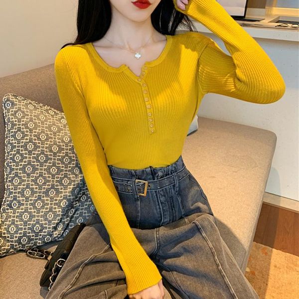 women's sweaters 11 colors option knit sweater slim autumn round neck long sleeve button up knitted pullover jumper wdc5665, White;black
women's sweaters 11 colors option knit sweater slim autumn round neck long sleeve button up knitted pullover jumper wdc5665, White;black