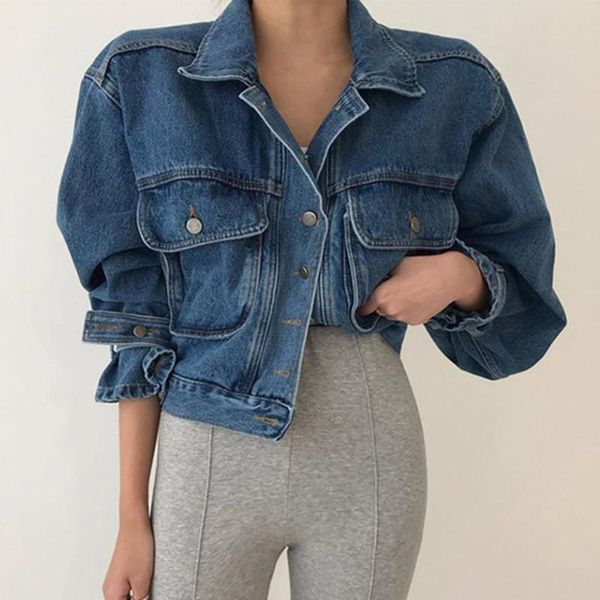 women's jackets spring denim coat female jacket women lapel puff long sleeve short outwear vintage casual jean, Black;brown
women's jackets spring denim coat female jacket women lapel puff long sleeve short outwear vintage casual jean, Black;brown