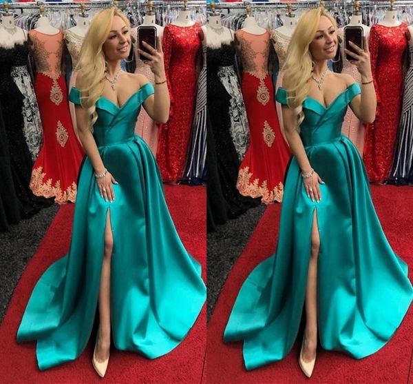 turquoise prom dresses off the shoulder satin floor length custom made side slit a line evening party formal occasion wear vestidos 2022, Black
turquoise prom dresses off the shoulder satin floor length custom made side slit a line evening party formal occasion wear vestidos 2022, Black
