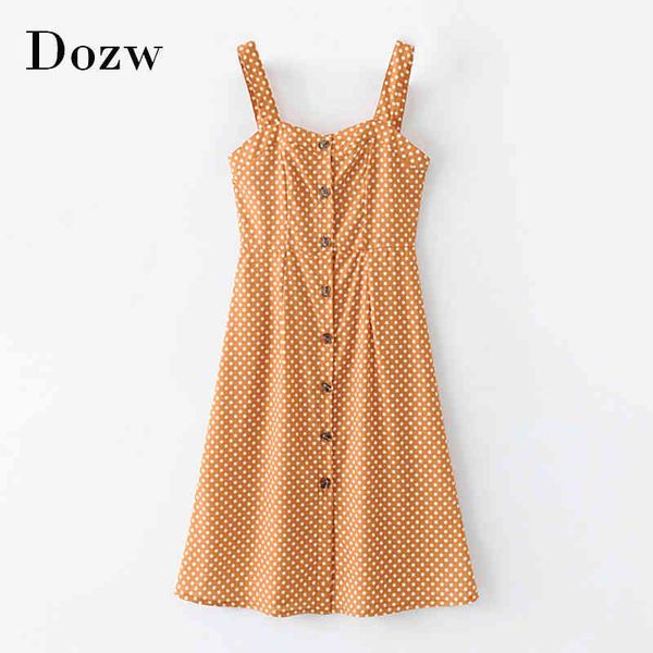 spaghetti strap polka dot dress women backless beach a line dress female button knee length casual dress summer robe femme 210414, Black;gray
spaghetti strap polka dot dress women backless beach a line dress female button knee length casual dress summer robe femme 210414, Black;gray