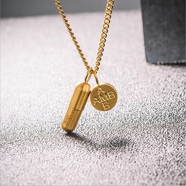 trendy brand 316 titanium steel pendant necklaces i medicine you creative men and women personality hip hop capsule necklace gift, Silver
trendy brand 316 titanium steel pendant necklaces i medicine you creative men and women personality hip hop capsule necklace gift, Silver