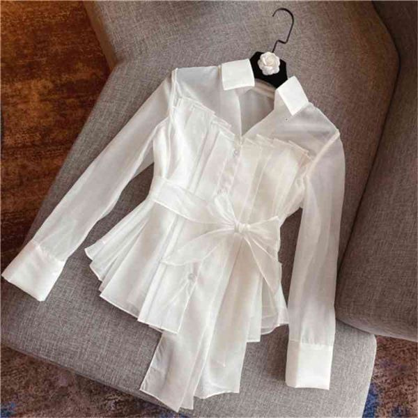 blouses & shirts spring autumn fashion lace-up belt organza shirt women's fairy white blouse lady female elegant blusas feminina
blouses & shirts spring autumn fashion lace-up belt organza shirt women's fairy white blouse lady female elegant blusas feminina