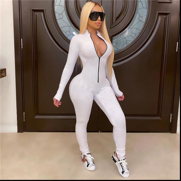 women womens rompers bodysuit long sleeve autumn clothing wear slim skinny clubwear solid zipper bodycon bandage jumpsuit, Black;white
women womens rompers bodysuit long sleeve autumn clothing wear slim skinny clubwear solid zipper bodycon bandage jumpsuit, Black;white