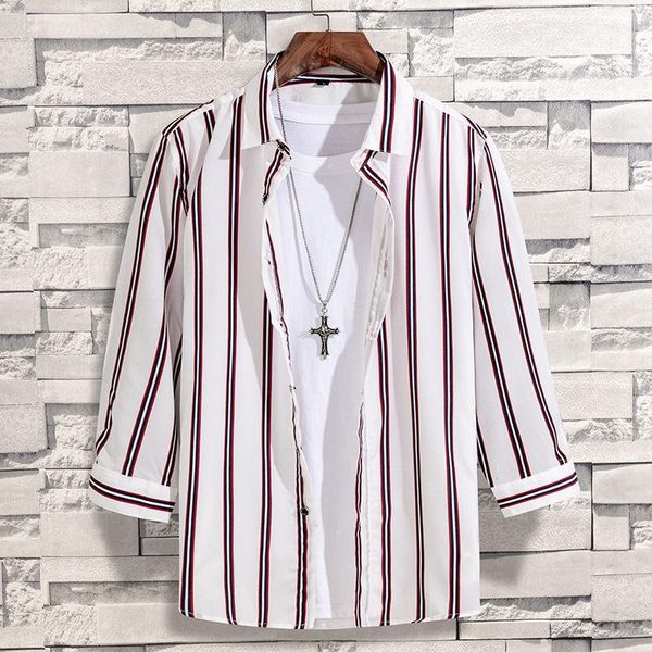 men's casual shirts striped shirt men fashion korean clothes summer half sleeve stretchy ice silk youth gentleman elegant top, White;black
men's casual shirts striped shirt men fashion korean clothes summer half sleeve stretchy ice silk youth gentleman elegant top, White;black