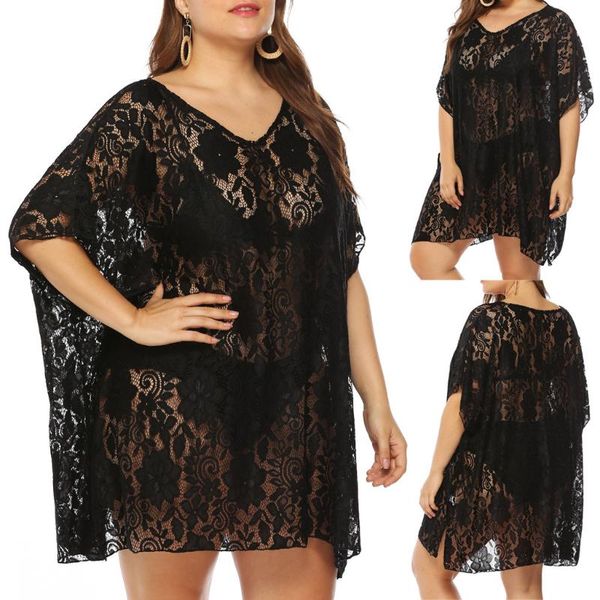 women's swimwear plus size cover up womens v-neck bat sleeve lace pure color pullover smock blouse blouses vintage, White;black
women's swimwear plus size cover up womens v-neck bat sleeve lace pure color pullover smock blouse blouses vintage, White;black