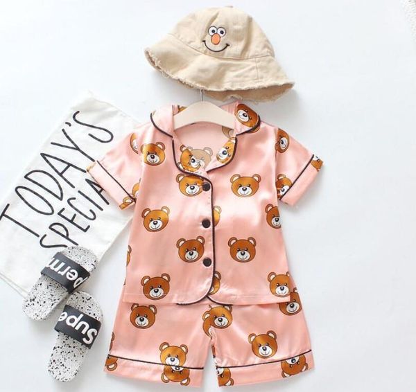 2022 new summer children's pajamas sets boys girls cartoon bear home wear kids two-piece set short-sleeved suit child home clothes reta, Blue;red
2022 new summer children's pajamas sets boys girls cartoon bear home wear kids two-piece set short-sleeved suit child home clothes reta, Blue;red