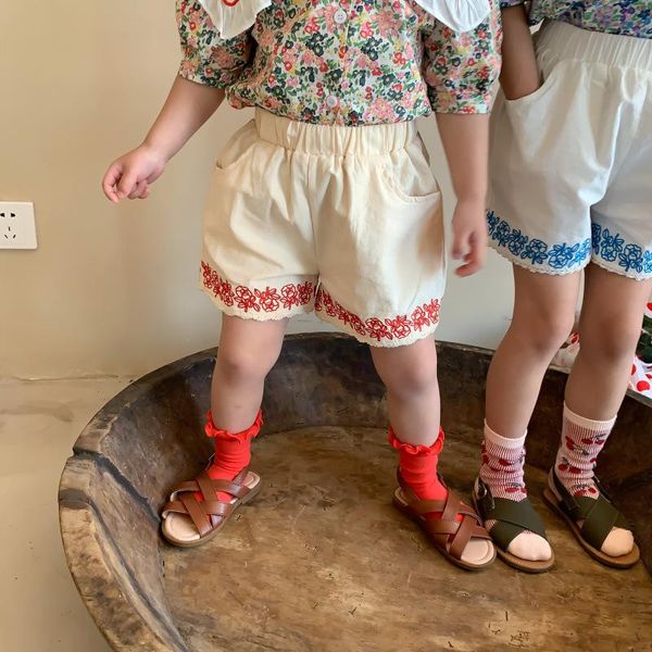 wholesale girls embroidery shorts fashion summer kids clothes 1-6 years, Black