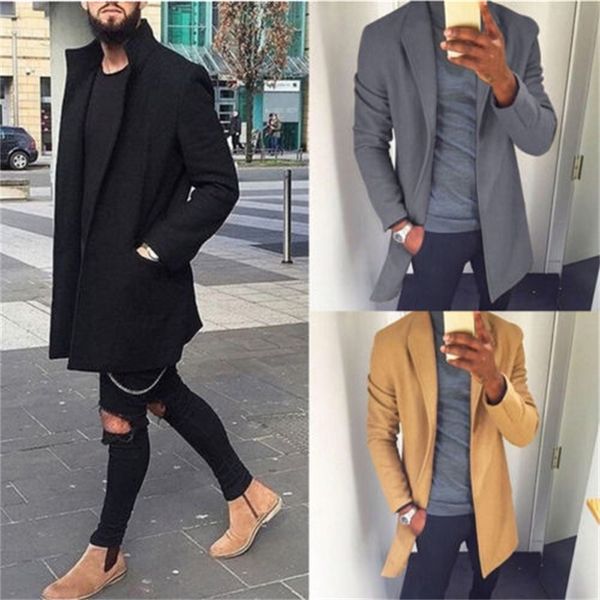 men's wool & blends winter men coat fashion jacket outwear overcoat long sleeve casual outdoor size m-3xl, Black
men's wool & blends winter men coat fashion jacket outwear overcoat long sleeve casual outdoor size m-3xl, Black