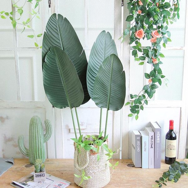 98cm 3pcs artificial banana leaves large tropical plants fake tree plastic palm leafs for home party wedding decoration decorative flowers &
98cm 3pcs artificial banana leaves large tropical plants fake tree plastic palm leafs for home party wedding decoration decorative flowers &