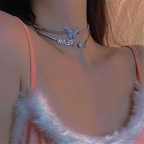 chokers 2021 metal butterfly pendant short necklaces for women trendy dream letter clavicle chain necklace fashion jewelry y2k 90s gifts, Golden;silver
chokers 2021 metal butterfly pendant short necklaces for women trendy dream letter clavicle chain necklace fashion jewelry y2k 90s gifts, Golden;silver