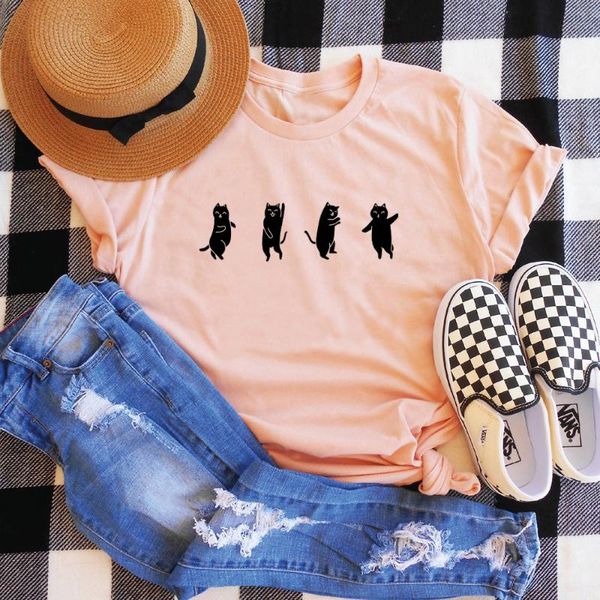 women's t-shirt four dancing cat cute women 100% cotton funny grunge graphic street style fashion hipster casual tee tshirt, White
women's t-shirt four dancing cat cute women 100% cotton funny grunge graphic street style fashion hipster casual tee tshirt, White