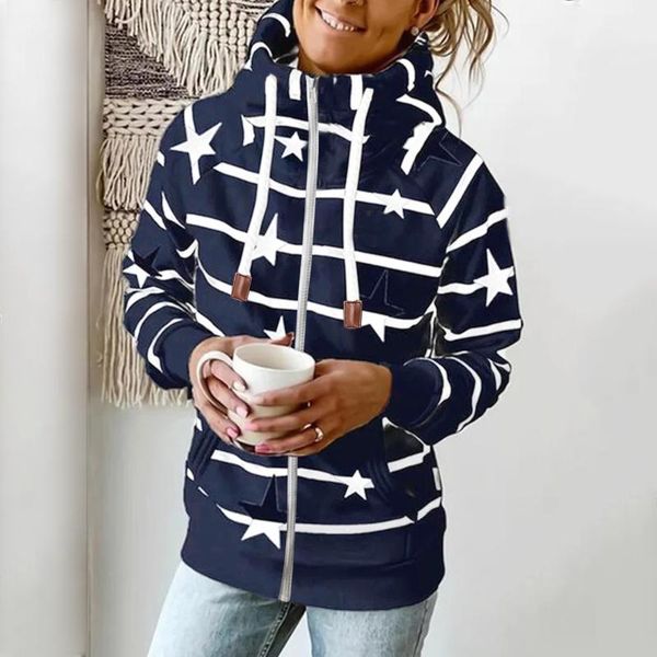women's hoodies & sweatshirts half zip women fashion casual star striped hooded sweatshirt coat loose sports pullover sudaderas mujer, Black
women's hoodies & sweatshirts half zip women fashion casual star striped hooded sweatshirt coat loose sports pullover sudaderas mujer, Black