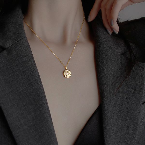 pentagram necklace round card new female light much delicate collarbone chain niche design feeling, Silver
pentagram necklace round card new female light much delicate collarbone chain niche design feeling, Silver