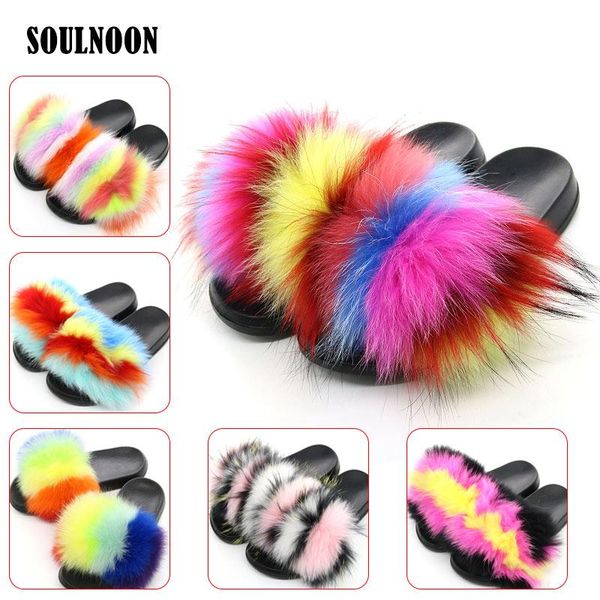 women real fur slippers indoor furry slides fluffy raccoon female outdoor casual luxury plush sandals, Black
women real fur slippers indoor furry slides fluffy raccoon female outdoor casual luxury plush sandals, Black