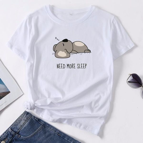 women's t-shirt t shirts cartoon lazy koala print cute girl summer wear 100% cotton fabric short sleeve, White
women's t-shirt t shirts cartoon lazy koala print cute girl summer wear 100% cotton fabric short sleeve, White