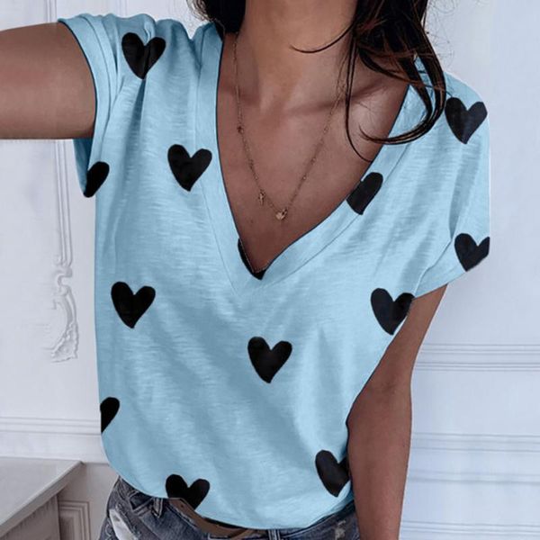 women's t-shirt heart flower print ladies casual basis v-collar shirt short sleeve love printing plus-size 5xl, White
women's t-shirt heart flower print ladies casual basis v-collar shirt short sleeve love printing plus-size 5xl, White