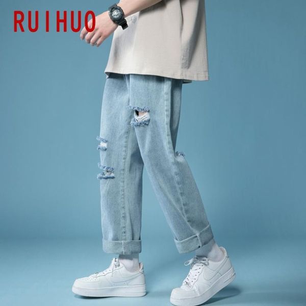 men's jeans ruihuo baggy men clothing denim trousers -2xl 2021 autumn arrivals, Blue
men's jeans ruihuo baggy men clothing denim trousers -2xl 2021 autumn arrivals, Blue