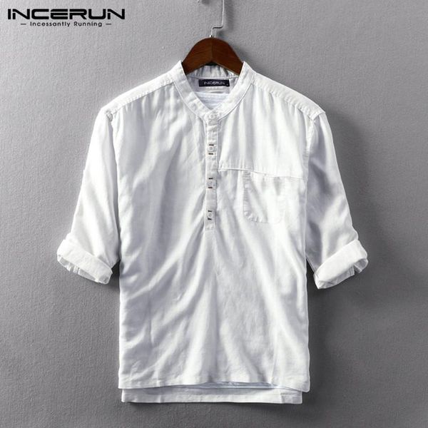 summer cotton men casual shirt brand 2021 solid half sleeve harajuku blouse stand collar basic camisas streetwear s-5xl incerun men's s, White;black
summer cotton men casual shirt brand 2021 solid half sleeve harajuku blouse stand collar basic camisas streetwear s-5xl incerun men's s, White;black