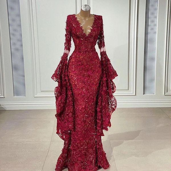 burgundy long sleeve evening dresses saudi arabic luxury dubai beaded lace aso ebi mermaid prom graduation party dress, Black;red
burgundy long sleeve evening dresses saudi arabic luxury dubai beaded lace aso ebi mermaid prom graduation party dress, Black;red