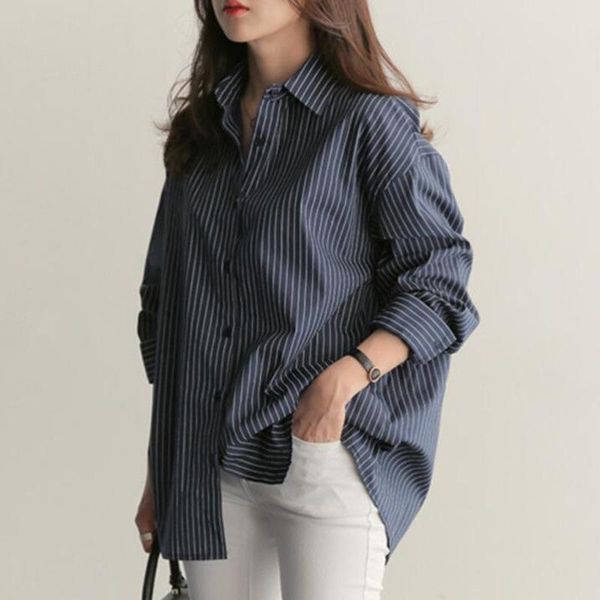 women blouses fashion long sleeve turn down collar office shirts casual plus size blusas femininas striped women's &, White
women blouses fashion long sleeve turn down collar office shirts casual plus size blusas femininas striped women's &, White