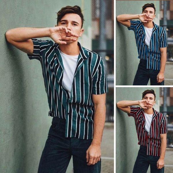 new men's high street casual male striped streetwear shirt men summer short sleeves shirts m-3xl, White;black
new men's high street casual male striped streetwear shirt men summer short sleeves shirts m-3xl, White;black
