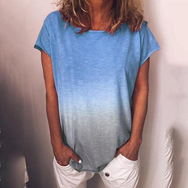 women's t-shirt summer rainbow gradient short sleeve ladies casual women lady cotton, White
women's t-shirt summer rainbow gradient short sleeve ladies casual women lady cotton, White