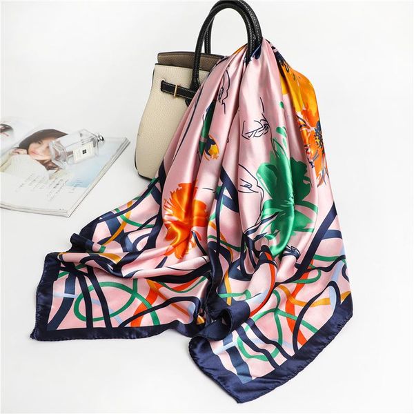 scarves fashion floral silk square scarf women's 90*90cm neck drawstring belt wrap warp soft turban cover, Blue;gray
scarves fashion floral silk square scarf women's 90*90cm neck drawstring belt wrap warp soft turban cover, Blue;gray