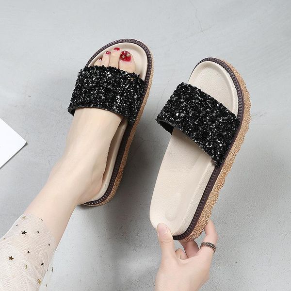 sandals women rhinestones summer beach slippers for gladiator ladies crystal sliders fashion shoes, Black
sandals women rhinestones summer beach slippers for gladiator ladies crystal sliders fashion shoes, Black