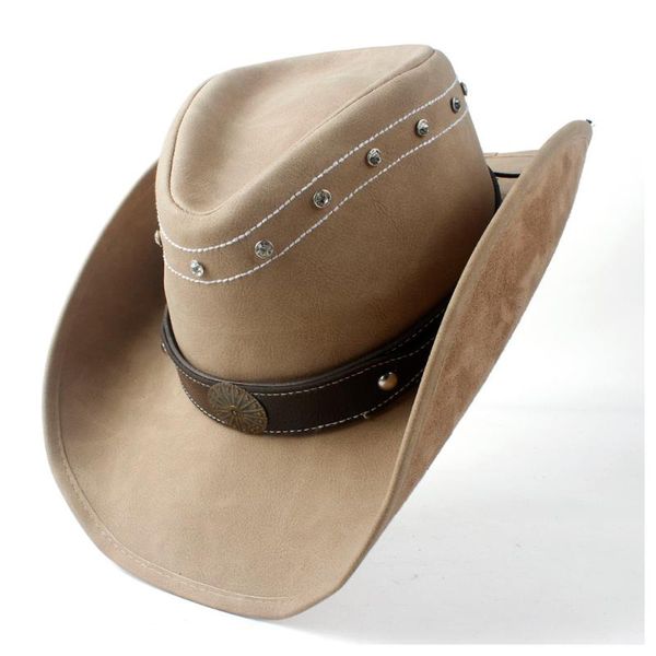 cloches fashion western cowboy cowgirl hat with punk leather ribbon lady dad sombrero cap roll up size 58-59cm, Blue;gray
cloches fashion western cowboy cowgirl hat with punk leather ribbon lady dad sombrero cap roll up size 58-59cm, Blue;gray