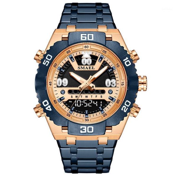 wristwatches smael multifunction dual time men's military sport watch 30m waterproof running satch for men digital watches male clock m, Slivery;brown
wristwatches smael multifunction dual time men's military sport watch 30m waterproof running satch for men digital watches male clock m, Slivery;brown