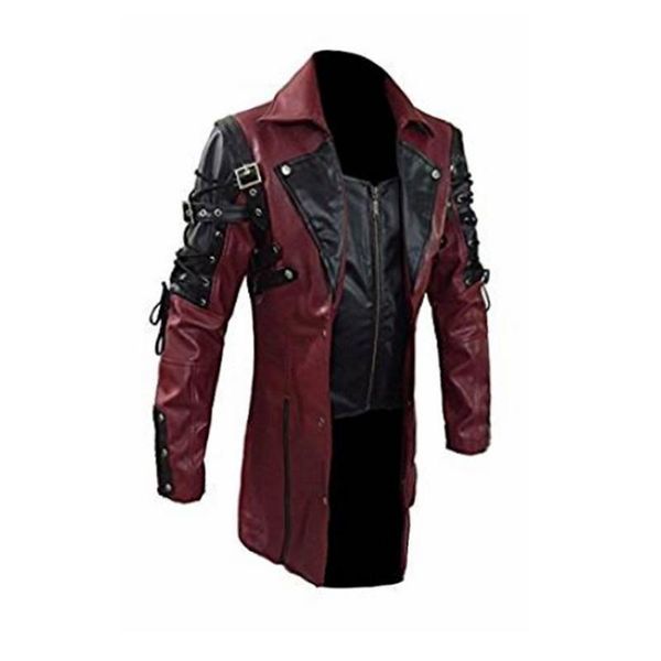 men's fur & faux nice autumn male pu leather zipper closure turn-down collar motorcycle jackets coat steampunk gothic men jacket, Black
men's fur & faux nice autumn male pu leather zipper closure turn-down collar motorcycle jackets coat steampunk gothic men jacket, Black