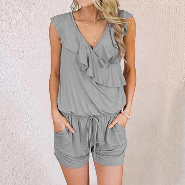 women's jumpsuits & rompers 2021 women summer casual ruffles pocket overalls jumpsuit sleeveless female v-neck cotton playsuits, Black;white
women's jumpsuits & rompers 2021 women summer casual ruffles pocket overalls jumpsuit sleeveless female v-neck cotton playsuits, Black;white