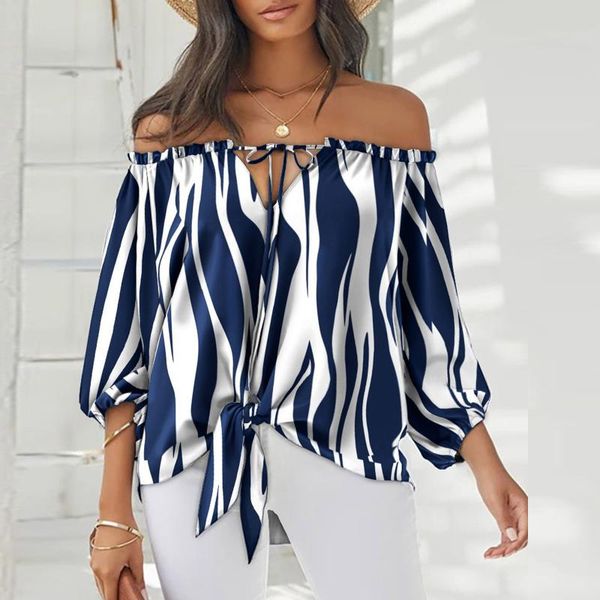 women's blouses & shirts striped blouse women v neck off shoulder shirt bow tie half sleeve tunic chemisier femme blusas, White
women's blouses & shirts striped blouse women v neck off shoulder shirt bow tie half sleeve tunic chemisier femme blusas, White