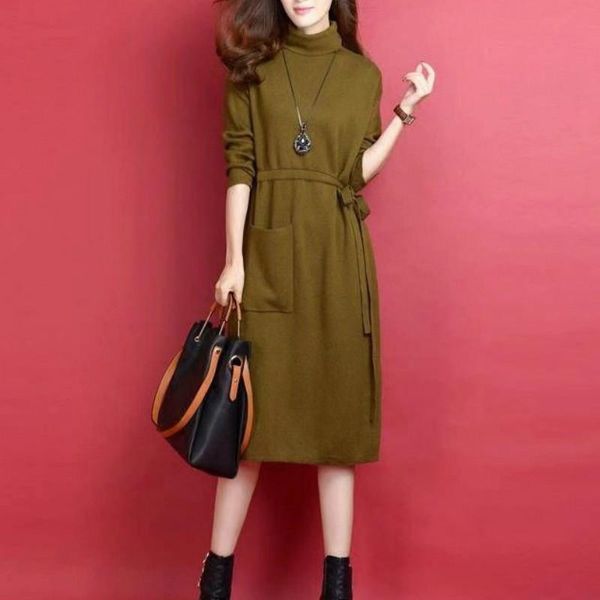 casual dresses -3xl plus size women's dress autumn winter clothes turtleneck long sleeve tight waist midi knit a line bottom, Black;gray
casual dresses -3xl plus size women's dress autumn winter clothes turtleneck long sleeve tight waist midi knit a line bottom, Black;gray