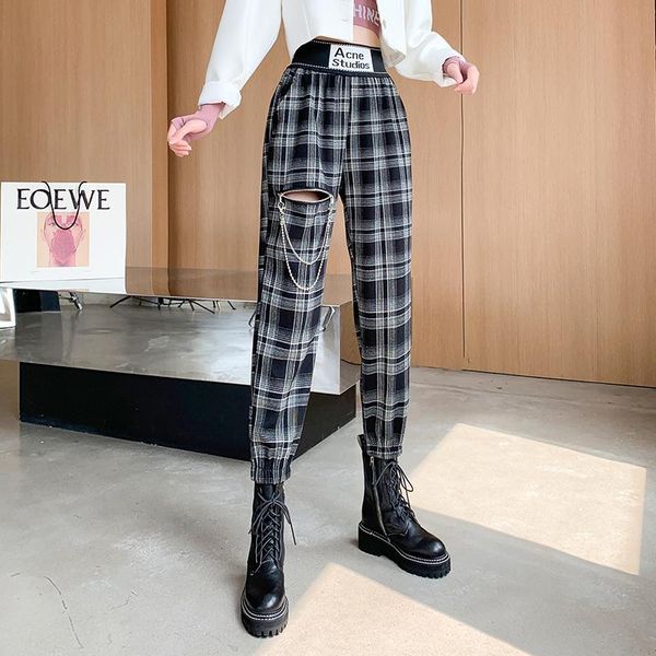 women's pants & capris fashion overalls women 2021 spring and autumn high-waist slimming plaid casual straight loose sports, Black;white
women's pants & capris fashion overalls women 2021 spring and autumn high-waist slimming plaid casual straight loose sports, Black;white