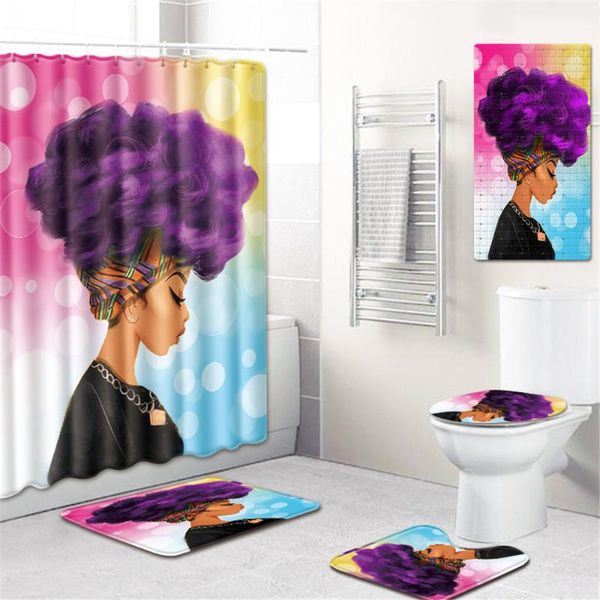 bath mats 5pcs bathroom set african girls series shower curtain waterproof+bath rugs non slip+shower mat suction+toilet seat cover
bath mats 5pcs bathroom set african girls series shower curtain waterproof+bath rugs non slip+shower mat suction+toilet seat cover