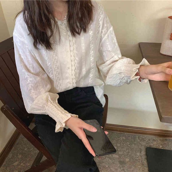 women's blouses & shirts arrival spring korea fashion women long sleeve loose v-neck shirts cotton lace sweet cute blouse f, White
women's blouses & shirts arrival spring korea fashion women long sleeve loose v-neck shirts cotton lace sweet cute blouse f, White