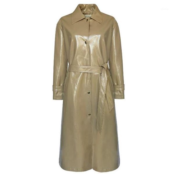 women's trench coats fashion elegant autumn long black pu leather coat women single-breasted with belt lady outerwear, Tan;black
women's trench coats fashion elegant autumn long black pu leather coat women single-breasted with belt lady outerwear, Tan;black