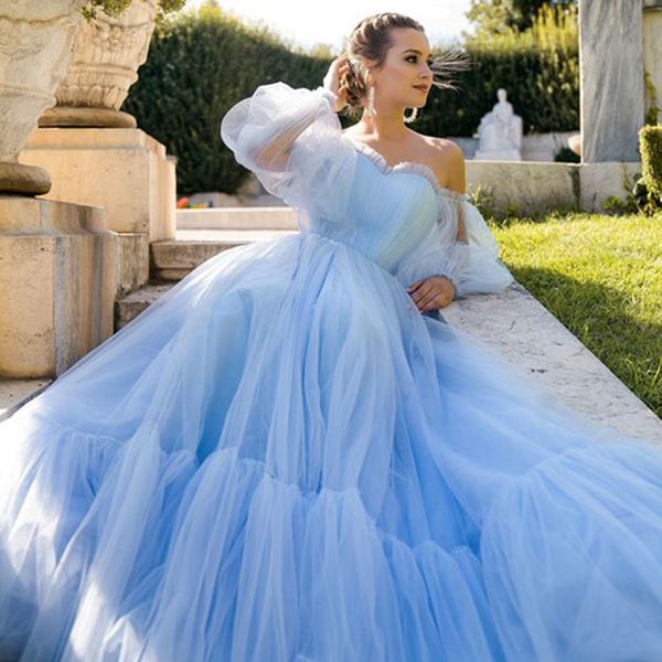 off the shoulder evening dresses puff sleeves appliques beaded tulle split light sky blue party gowns lavender prom dresses 2021, Black
off the shoulder evening dresses puff sleeves appliques beaded tulle split light sky blue party gowns lavender prom dresses 2021, Black