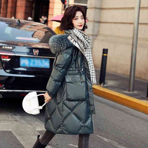 2021 winter new korean version bright face real wool collar down jacket women's medium and long thickened loose coat fashion trend, Black
2021 winter new korean version bright face real wool collar down jacket women's medium and long thickened loose coat fashion trend, Black