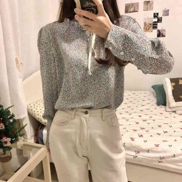 blouses spring sweet all-match chic casual chiffon french female women blouse floral printing loose shirts, White
blouses spring sweet all-match chic casual chiffon french female women blouse floral printing loose shirts, White