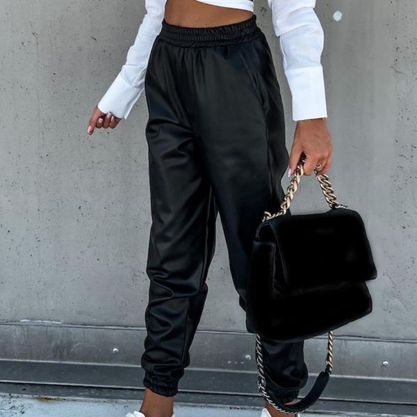 women's pants & capris sweatpants elastic waist all match temperament pure color trousers, Black;white
women's pants & capris sweatpants elastic waist all match temperament pure color trousers, Black;white