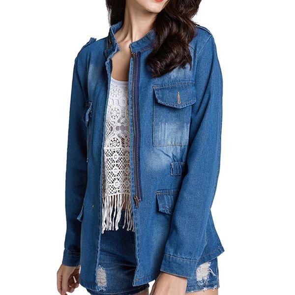 women's clothing fashion coat pure color wash casual the old zipper loose size women winter jackets, Black;brown
women's clothing fashion coat pure color wash casual the old zipper loose size women winter jackets, Black;brown