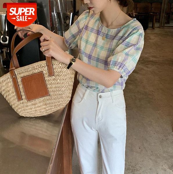 huang zheng hit color plaid round neck shirt female korean version loose casual outer wear puff sleeve c88656 #fs1o, Black;gray
huang zheng hit color plaid round neck shirt female korean version loose casual outer wear puff sleeve c88656 #fs1o, Black;gray