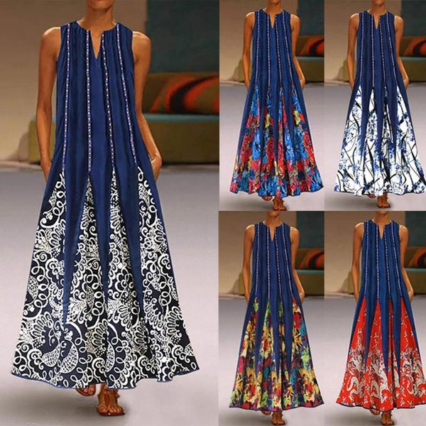 ethnic clothing vintage print women maxi dresses retro plus size sleeveless loose v neck long tank pockets beach dress robe longue femme ves, Red
ethnic clothing vintage print women maxi dresses retro plus size sleeveless loose v neck long tank pockets beach dress robe longue femme ves, Red