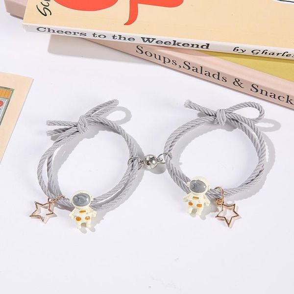 charm bracelets cartoon magnetic couple with astronaut pendant cute mutually attractive friendship rope gifts for friend a66, Golden;silver
charm bracelets cartoon magnetic couple with astronaut pendant cute mutually attractive friendship rope gifts for friend a66, Golden;silver