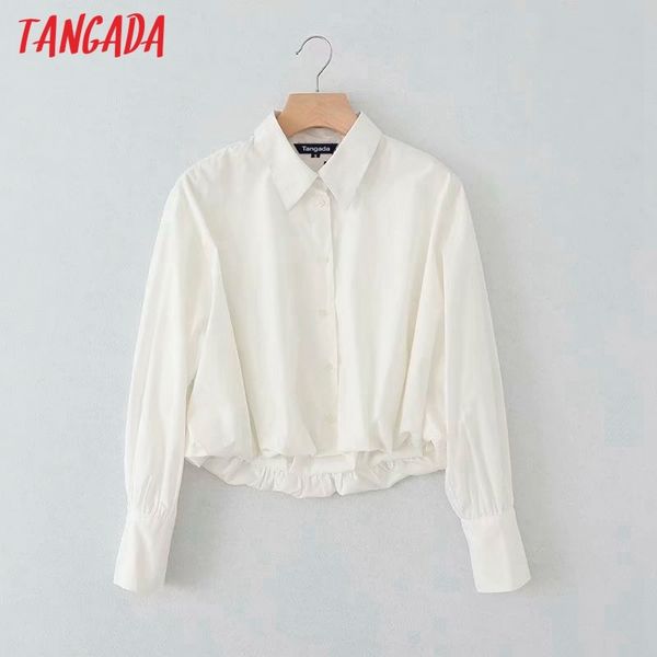 women retro white pleated long sleeve chic female short blouse shirt 5b18 210416 
women retro white pleated long sleeve chic female short blouse shirt 5b18 210416
