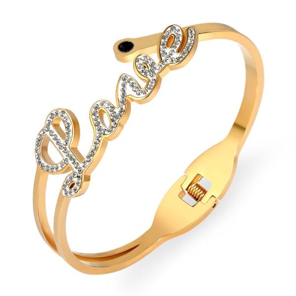 bangle 2021 lover bangles fashion letter women jewelry gold color stainless steel charm quality bracelets lady's, Black
bangle 2021 lover bangles fashion letter women jewelry gold color stainless steel charm quality bracelets lady's, Black