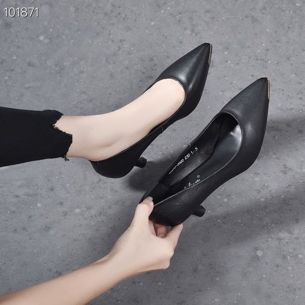 luxury dress shoes thin high heel's 2021 spring work sho don't get tired of standing for a long time, foot sho, soft soled leather, Black
luxury dress shoes thin high heel's 2021 spring work sho don't get tired of standing for a long time, foot sho, soft soled leather, Black